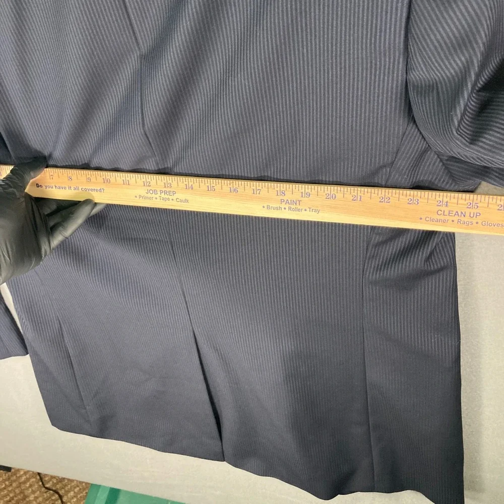 Lauren Ralph Lauren Mens 46L Navy Blue‎ Pinstripe 100% Wool Blazer Sport Coat - Picture 11 of 14